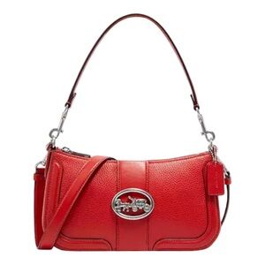 Coach Georgie Baguette Shoulder Crossbody Red Leather
